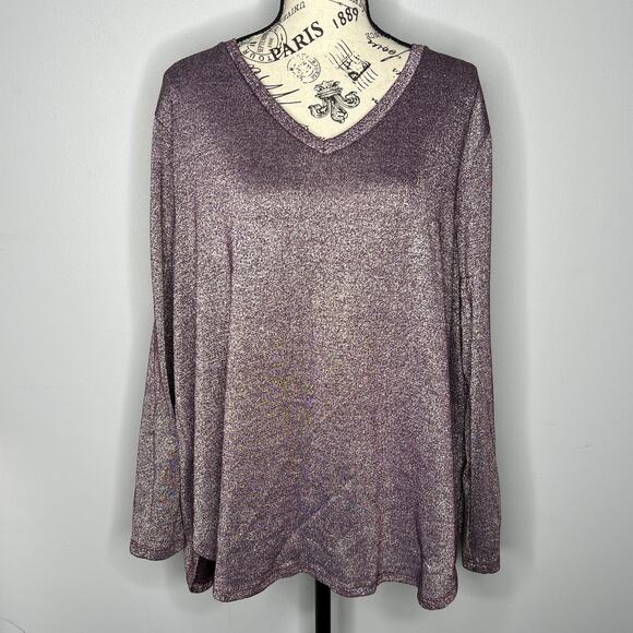 Faded Glory Size 3X (22-24W) V-Neck Long Sleeve Round Hem Pullover - Picture 13 of 13